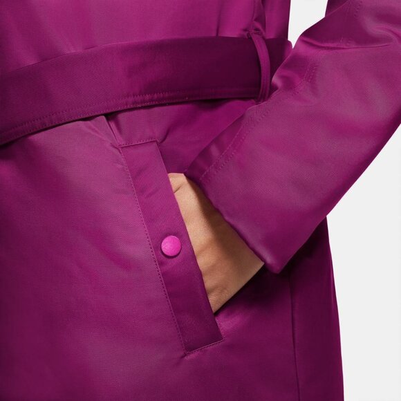 Womens Nike Jacket XL Long NSW Parka Thermal Insulation Loose Fit Fuchsia Purple - Picture 5 of 10